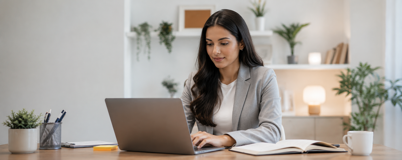 Venture Revenue advisor working at a laptop